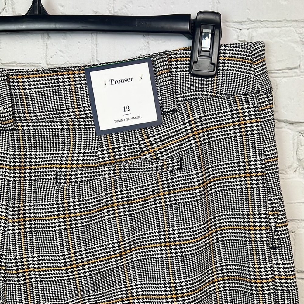 Charter Club Houndstooth Plaid Trouser Tummy Slimming Pants Size 12 - Picture 6 of 6